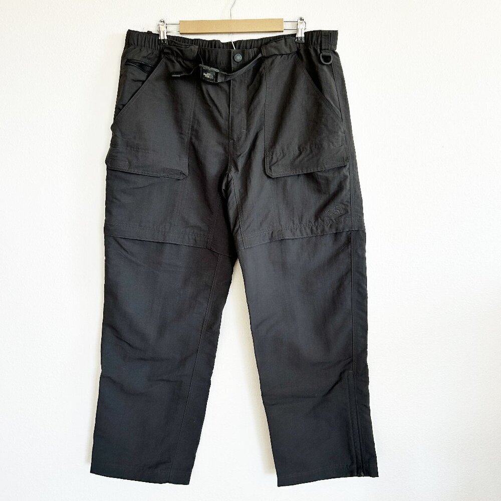The North Face Pants Gray Convertible Belted Cargo Nylon Hiking Outdoor